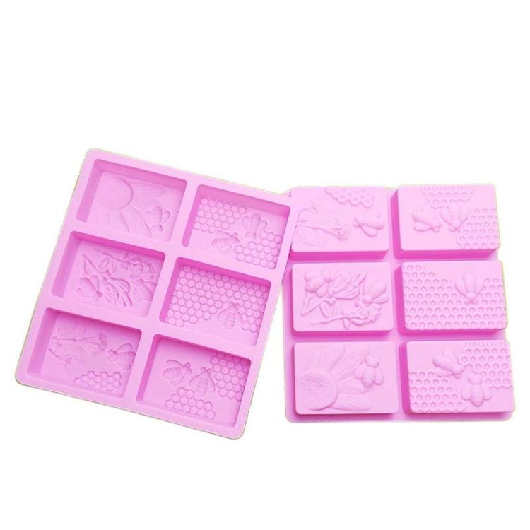 2 PCS 6 Grid Honeycomb Ice Cube Cake Mould Soap Mould