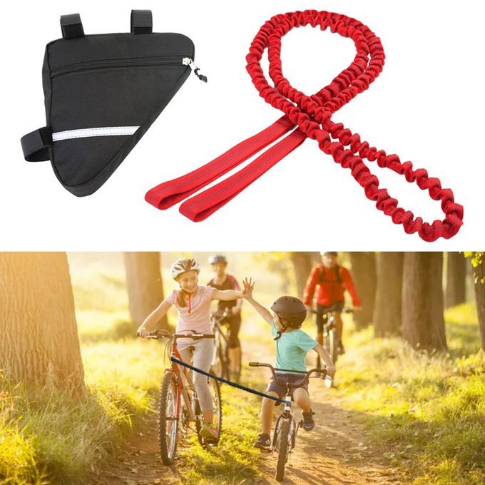 2.5m Bike Tow Rope Bicycle Stretch 4.5m Pull Strap For Pulling Red