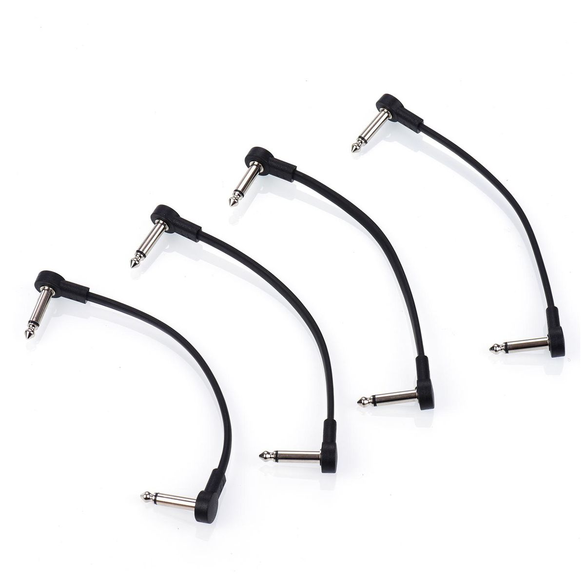 Ggiant AC-8 Guitar Effect Pedal Flat Patch Cables 6 Inch Length with 1/4 Inch Right Angle Connectors Patch Cable Kit 4 Packs