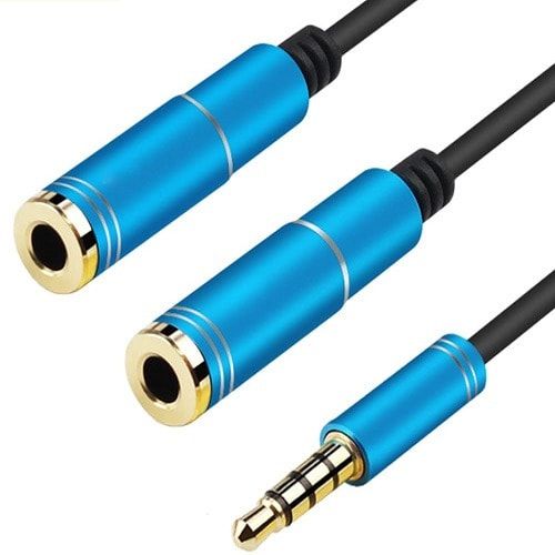 A + D 3.5mm Audio Mic Splitter 1 Male To 2 Female Jack 3.5 Extension Cable