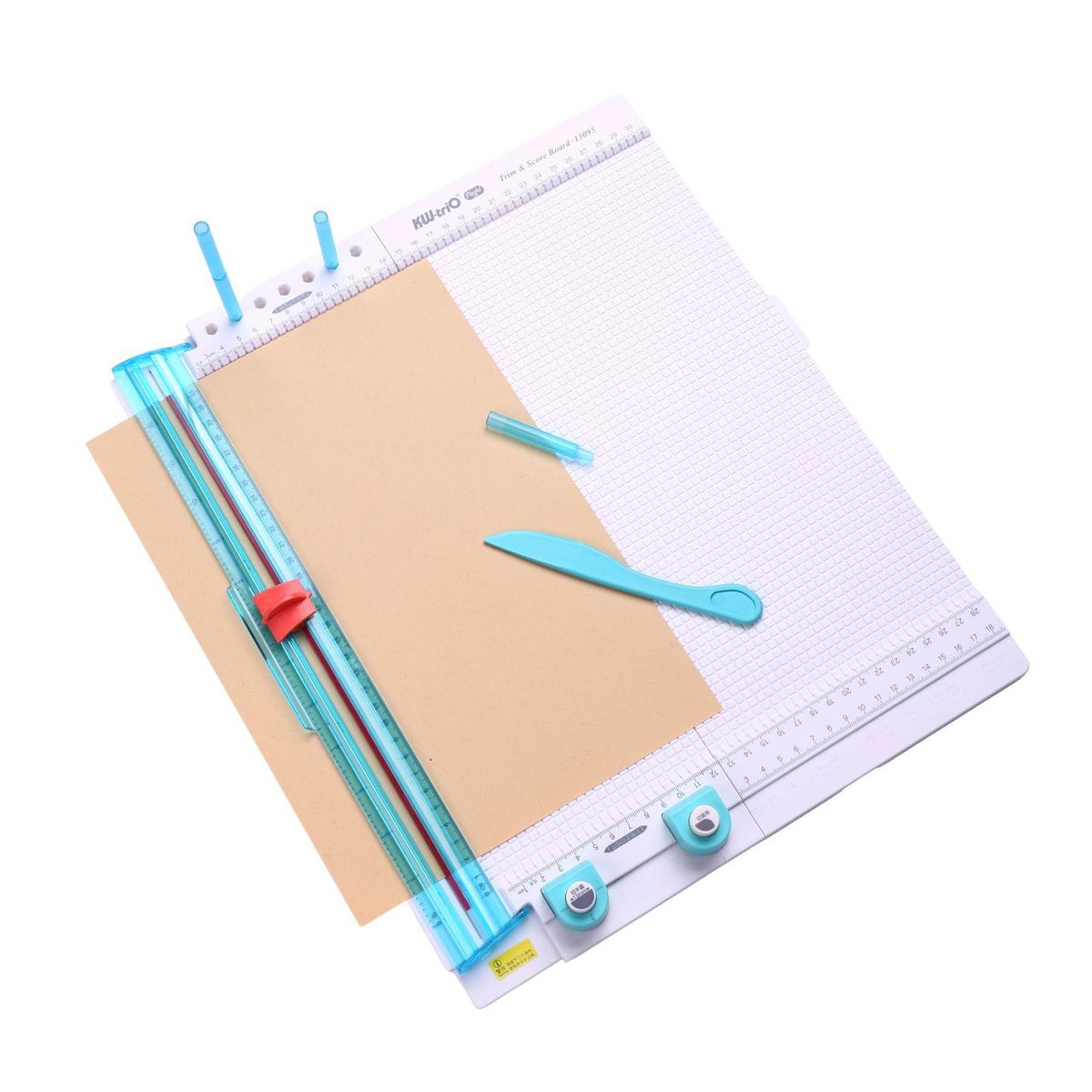 KW-trio 13095 Paper Trimmer Scoring Board 7 in 1 Craft Paper Cutter Blades Scoring Tool with Paper Folding for Making Photo Scrapbooking Gift Card Label Cardstock 12 x 12 inch