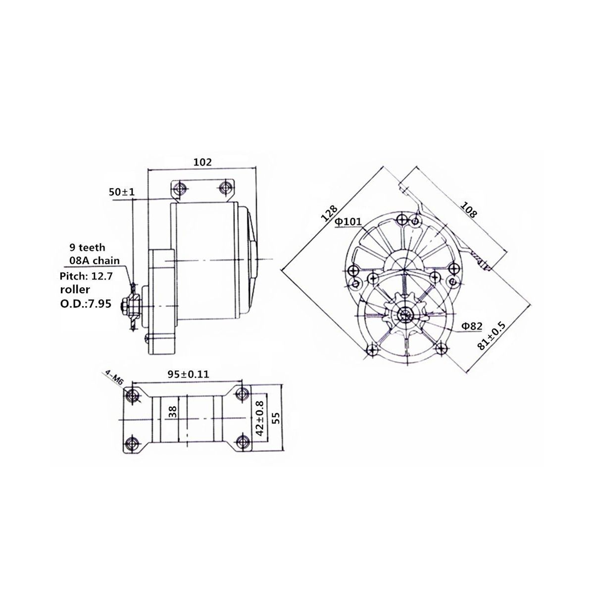 Electric Bicycle/Bike/Scooter Motor, Gear Brushed DC Motor 250W(12V)