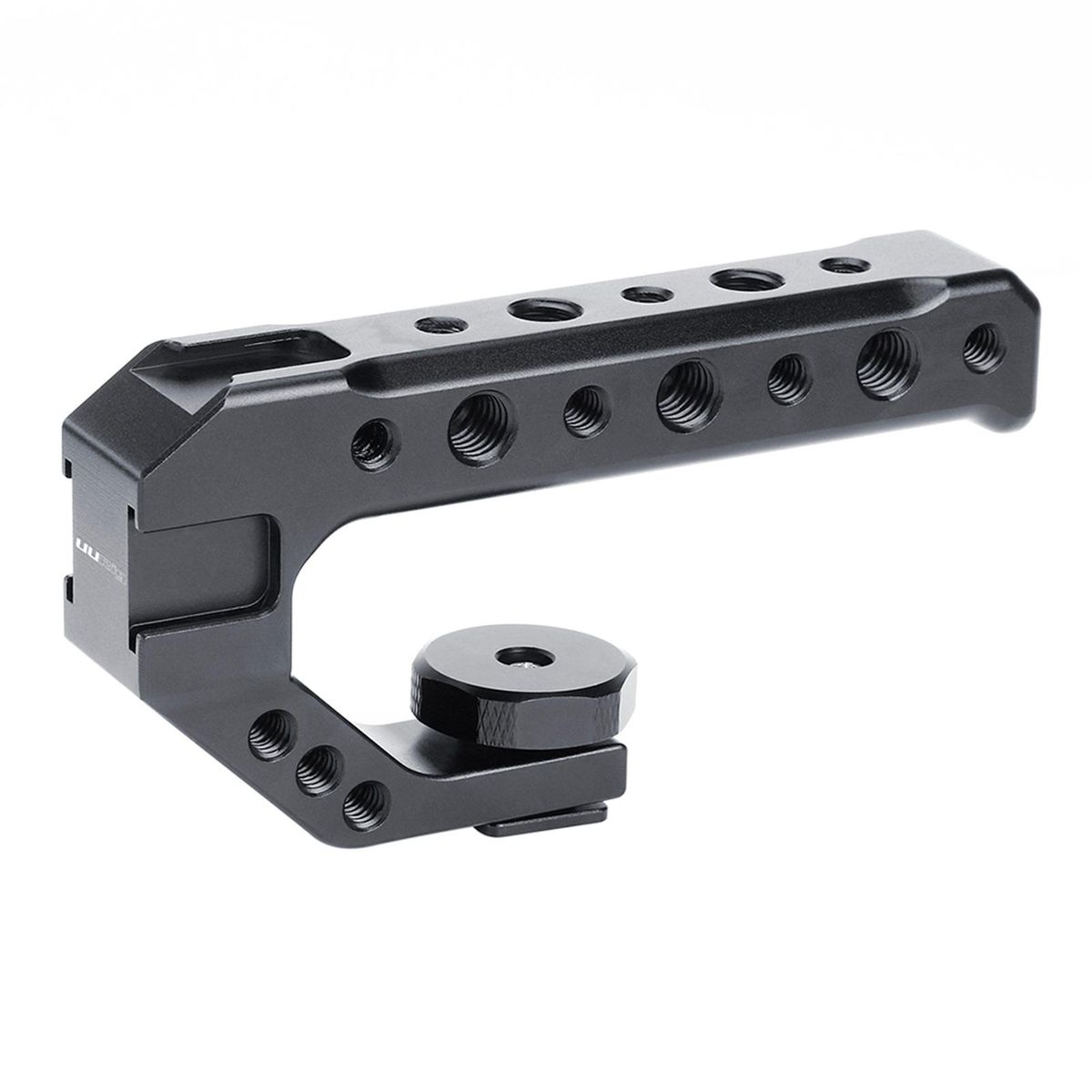 UURig R005 Universal Camera Cold Shoe Handle Aluminum Alloy with 1/4 Inch 3/8 Inch Screw Holes 3 Cold Shoe Mounts