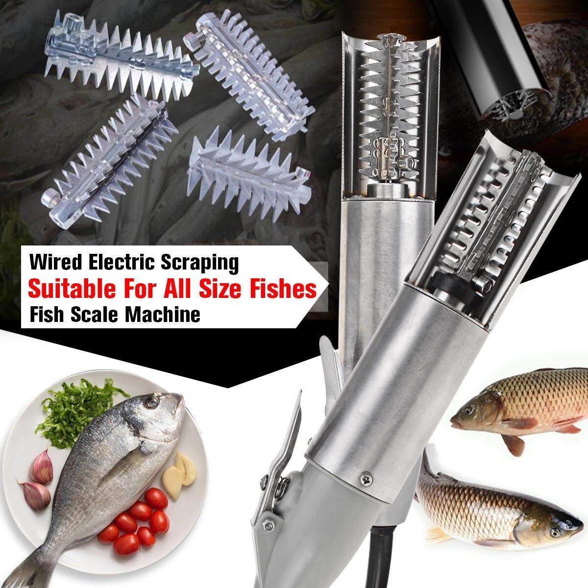 Wired Electric Scraping Scale Machine Household Commercial Fast Fish Scale Tools Flat Tooth Type Four Sided Cutter