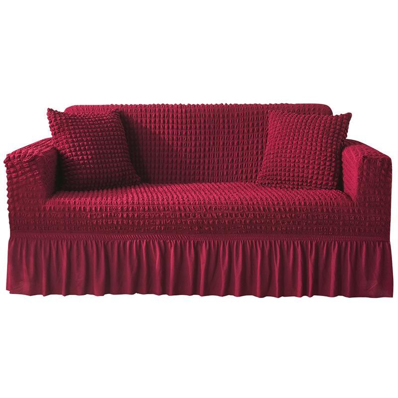Luxury Fabric Sofa Slipcover Non-Slip All Seasons For 3 Seats-Red