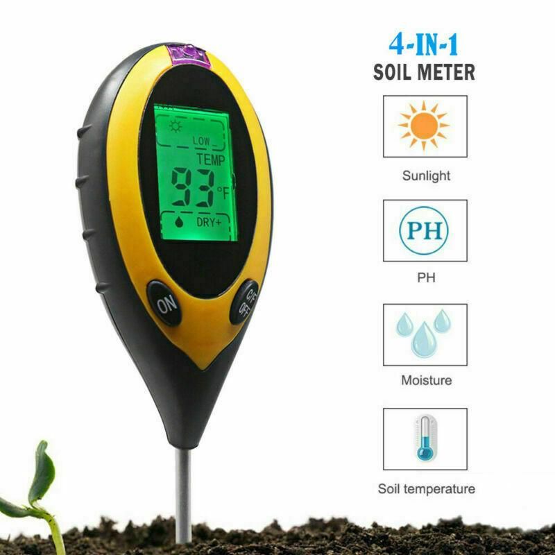 Soil PH Meter 5-in-1 Soil Tester With Moisture Light PH Meter Gardening Tool Sunlight Intensity Humidity Tester Backlit Tool