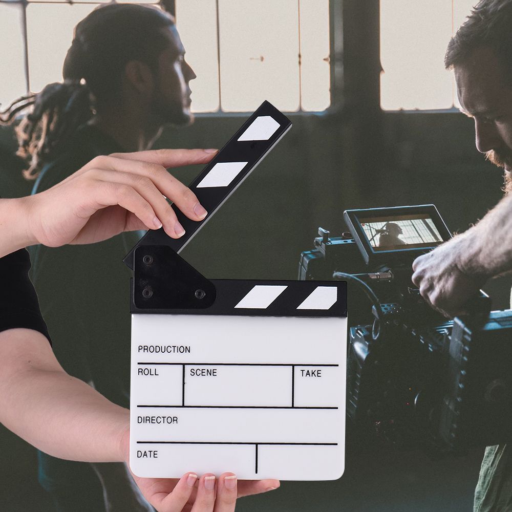 Compact Size Acrylic Clapboard Dry Erase TV Film Movie