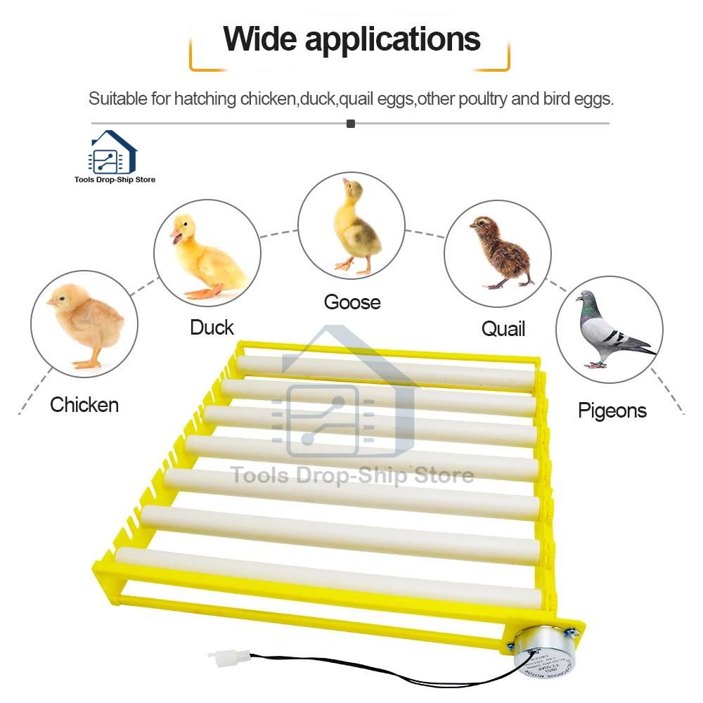 360° Automatic Rotary Egg Turner Roller Tray Eggs Incubator