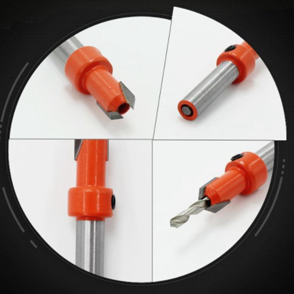 5Pcs Wood Hole Drill Bit,8MM Shank Countersink Drill Bit Router Bit,Wood Working Counter Sink Drill Bit Set Screw Cutter