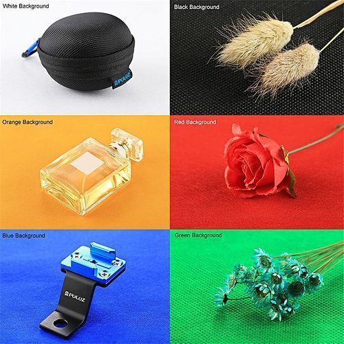 PULUZ LED Light Studio Photography Light Box Lighting Tent 5 Backdrop
