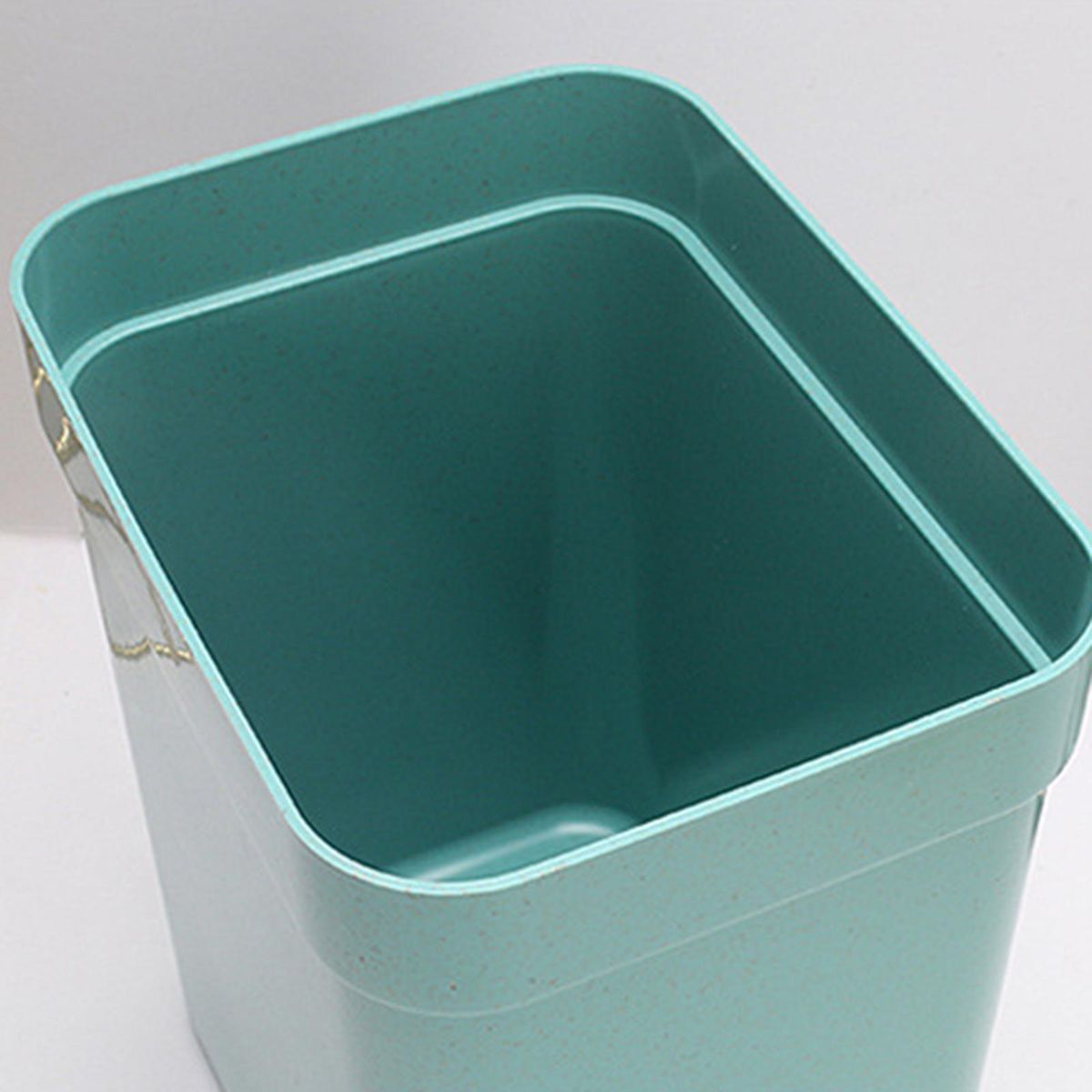 Desktop Trash Bin Pressing Type Rubbish Bucket Garbage Bag Holder Yellow and Green
