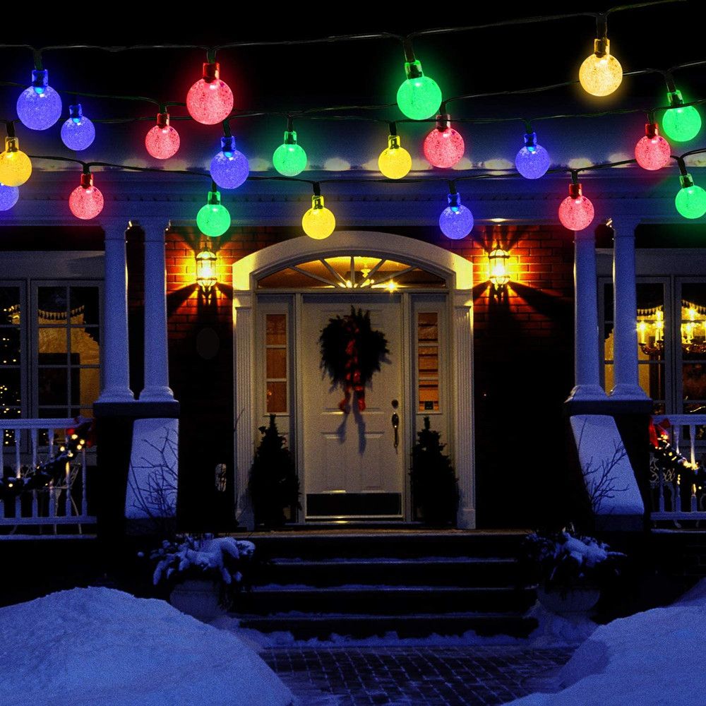 Solar String Light 20 50 LED Crystal Ball Waterproof Lights