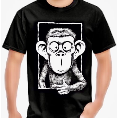 Unisex Monkey T-shirt - Black