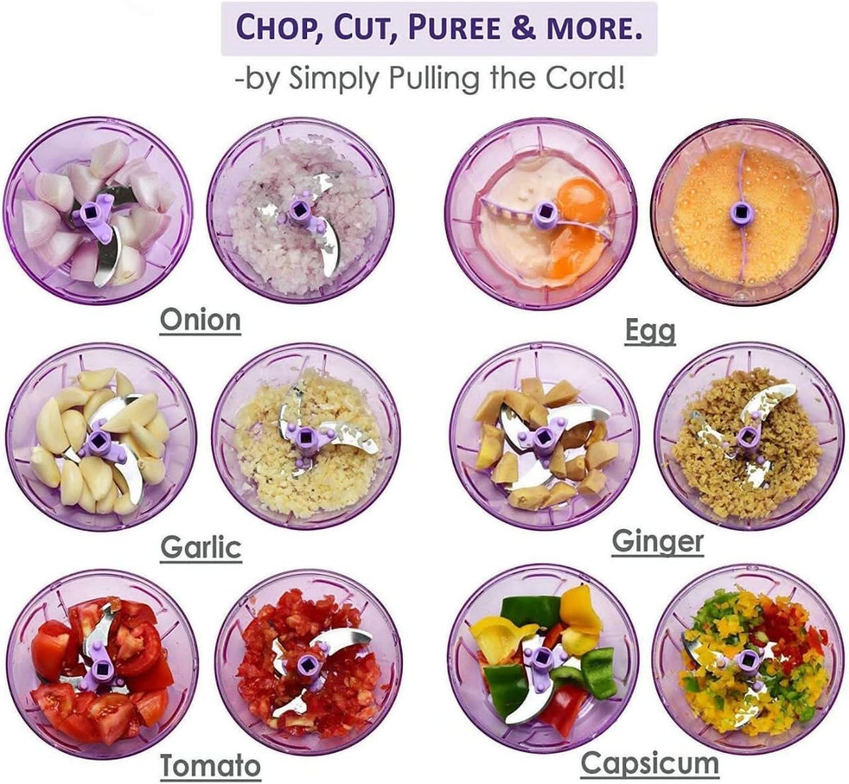 2 In 1 Vegetable Handy Manual Chopper Big Size (1000ml)