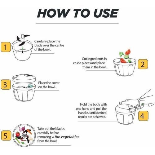 2 In 1 Vegetable Handy Manual Chopper Big Size (1000ml)
