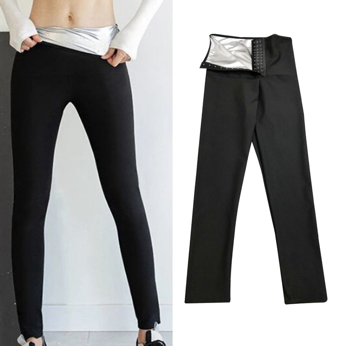 Women Leggings Fitness Sauna Pants Hot Sweat Thermo Body M