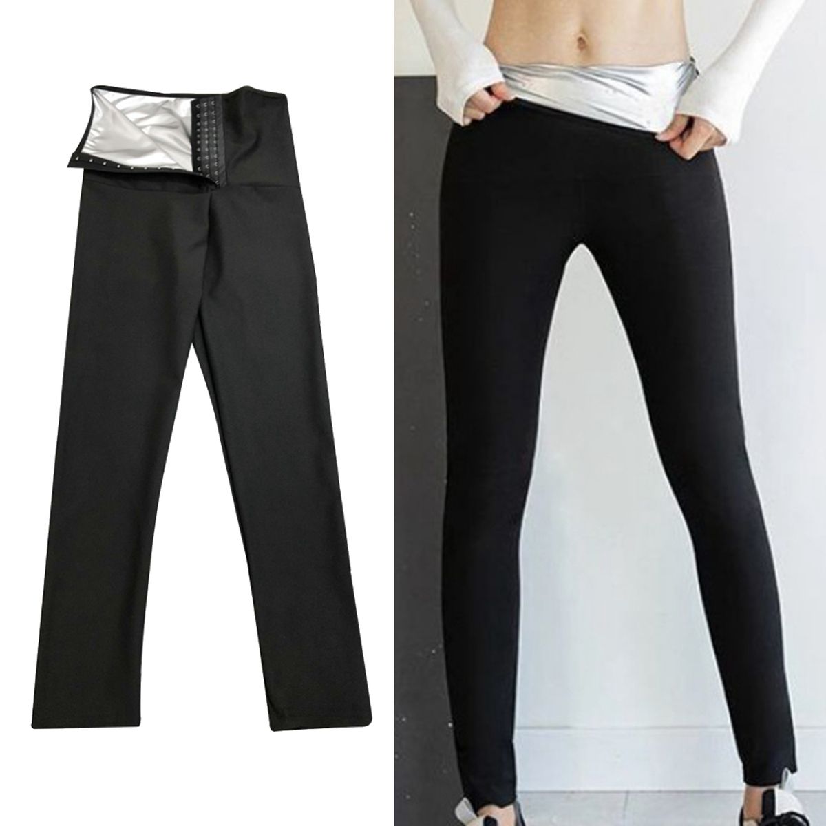 Women Leggings Fitness Sauna Pants Hot Sweat Thermo Body M