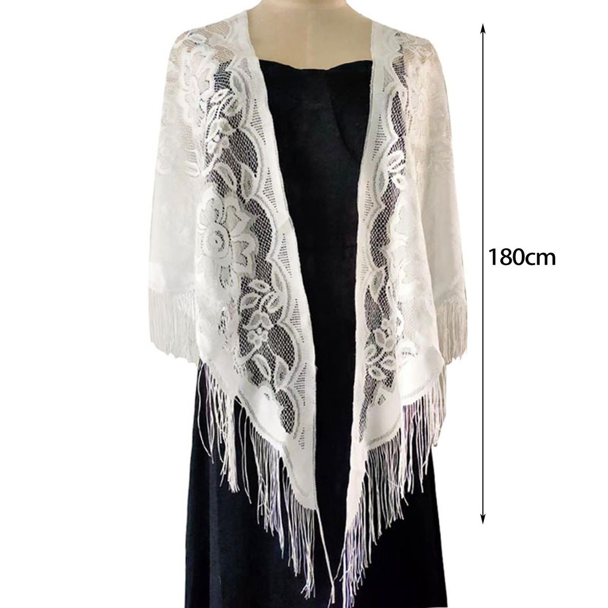 Lace Shawl Summer Beach Sunscreen Scarf Shawl White