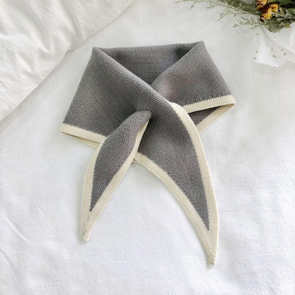 Neck Scarf Good Elasticity All-match Trendy Elegant-Grey