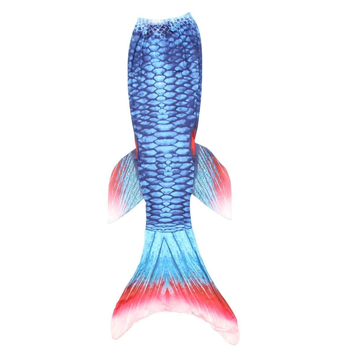 Fin Blue Mermaid Tail Monofin Swimmable Tail Kids Girls Women Swimming Costumes One Hundred And Twenty