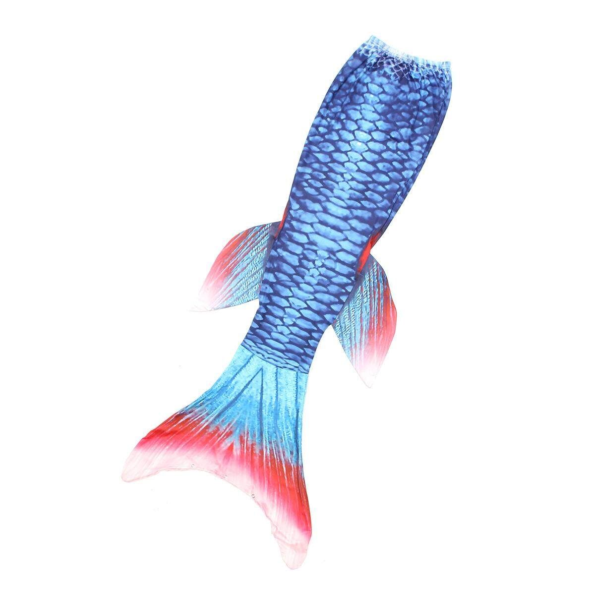 Fin Blue Mermaid Tail Monofin Swimmable Tail Kids Girls Women Swimming Costumes One Hundred And Twenty