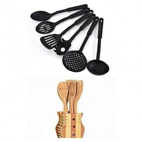 NonStick Cooking Spoon(6 Pcs) + Bamboo Cooking Spoon(4 Pcs)