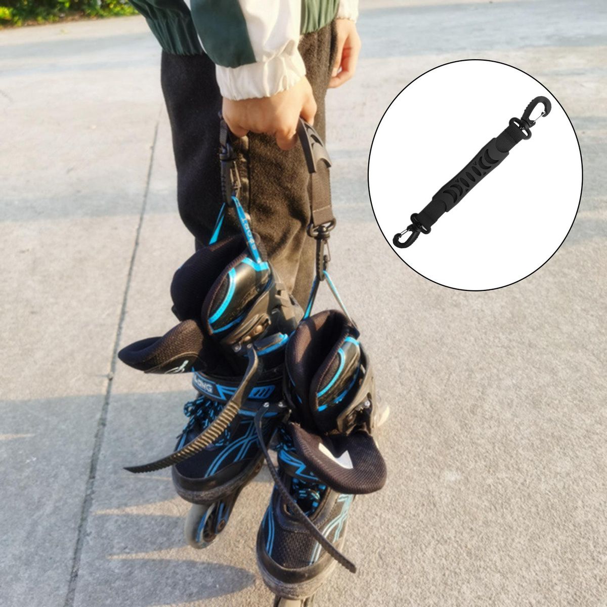 Dovewill 1PC Skating Shoes Carrier Strap Durable Roller Skate Black