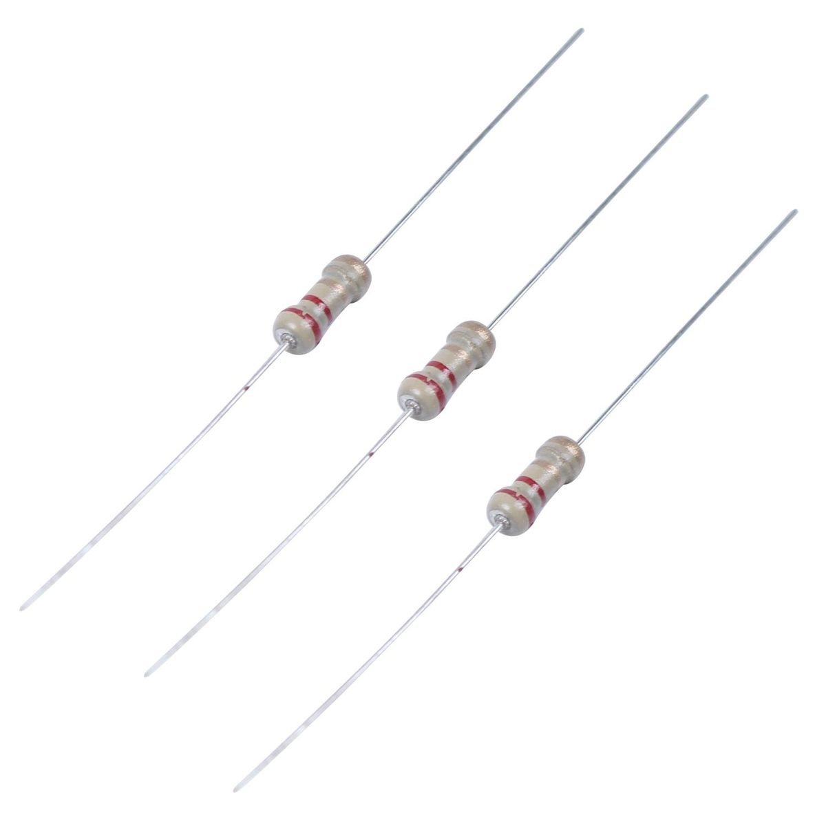 1000Pcs Axial Lead Carbon Film Resistors 2.2 Ohm 0.25W 5% Tolerances 4 Color Band