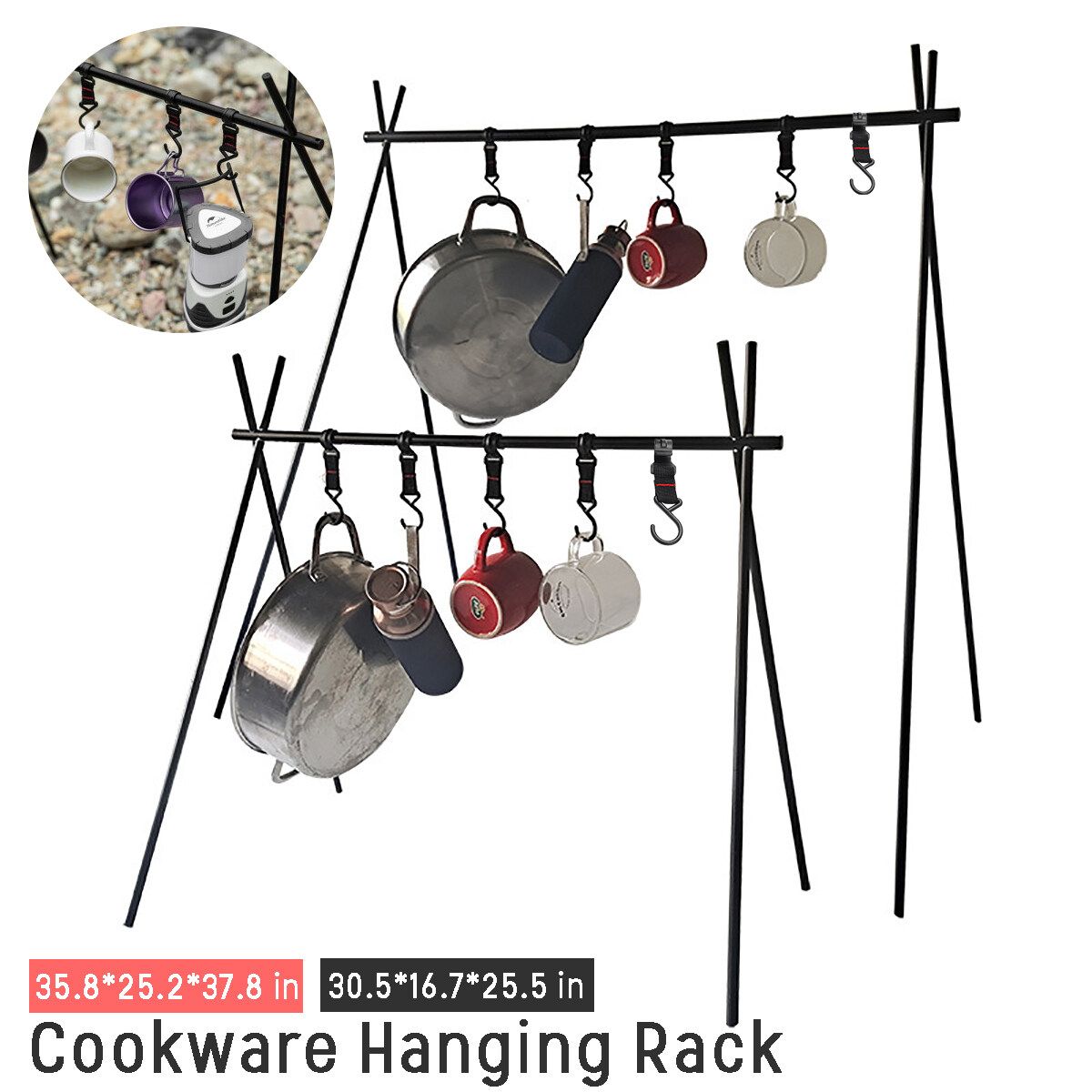 Camp Funiture Camping Hanging Rack Outdoor Folding Ultralight Shelf Portable Storage Triangle Medium Rack