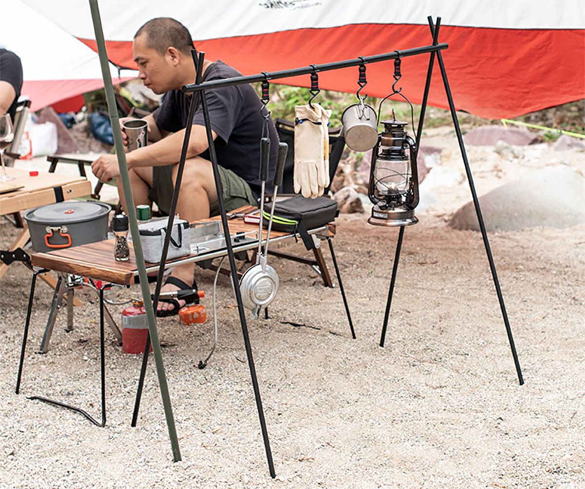 Camp Funiture Camping Hanging Rack Outdoor Folding Ultralight Shelf Portable Storage Triangle Medium Rack