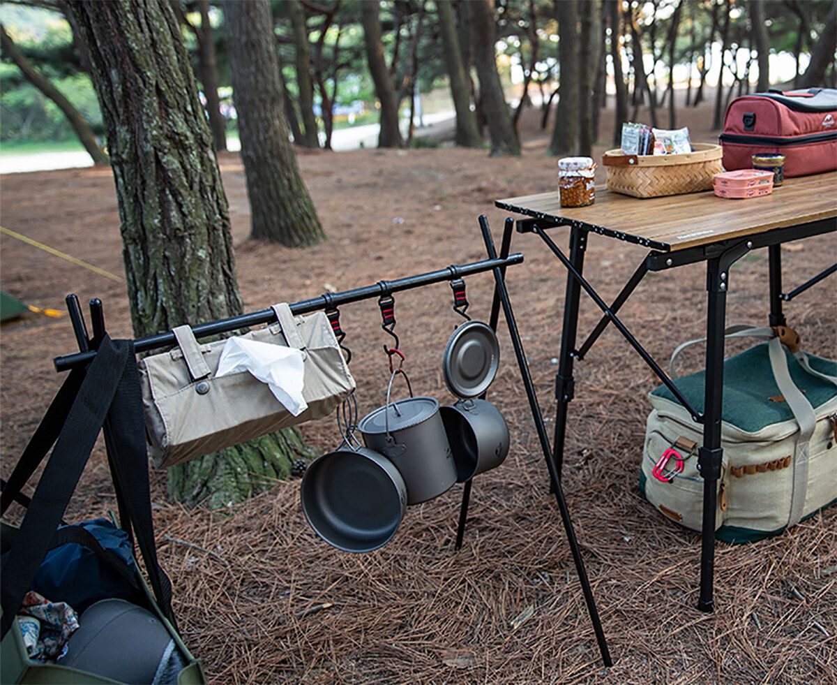 Camp Funiture Camping Hanging Rack Outdoor Folding Ultralight Shelf Portable Storage Triangle Medium Rack