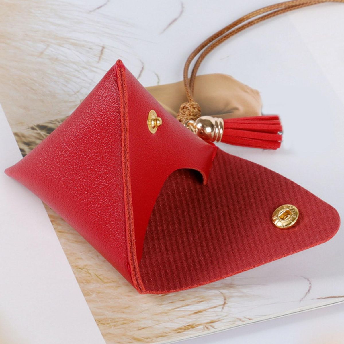 Women Wallet Coins Purse Gift Jewelry Bag Red