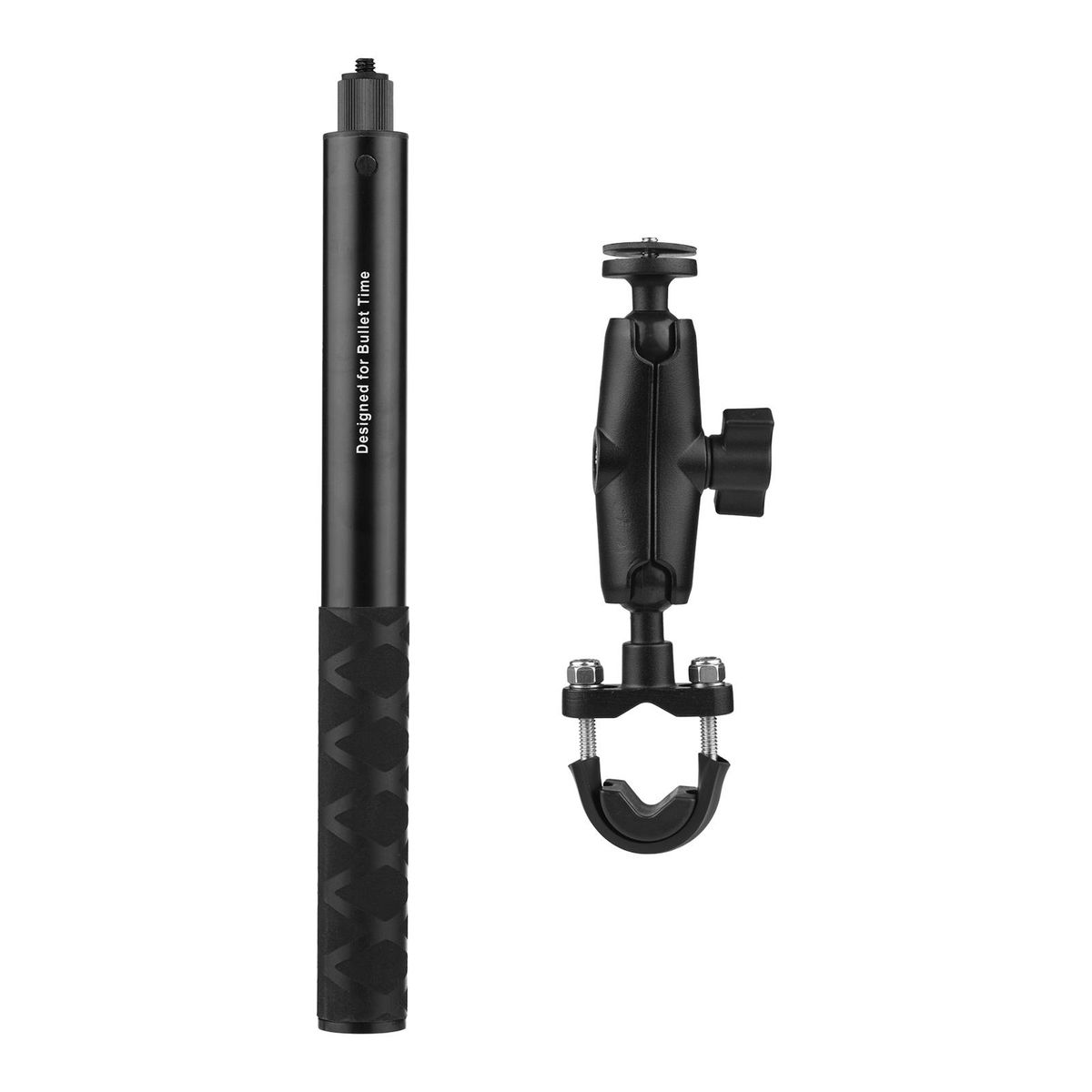 Motorcycle Bike Invisible Selfie Stick Handlebar Mount Bracket 28cm-115cm Adjustable Length with 1/4 Inch Screw Flexible Handlebar Mount Clamp for Insta360 ONE X/ ONE/ EVO Camera
