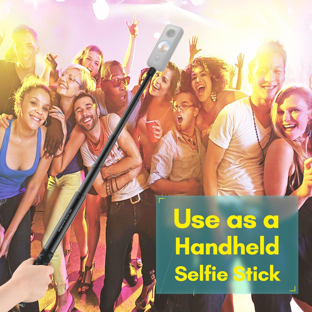 Motorcycle Bike Invisible Selfie Stick Handlebar Mount Bracket 28cm-115cm Adjustable Length with 1/4 Inch Screw Flexible Handlebar Mount Clamp for Insta360 ONE X/ ONE/ EVO Camera