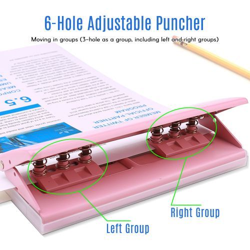 KW-trio Adjustable 6-Hole Desktop Punch Puncher For A4 A5
