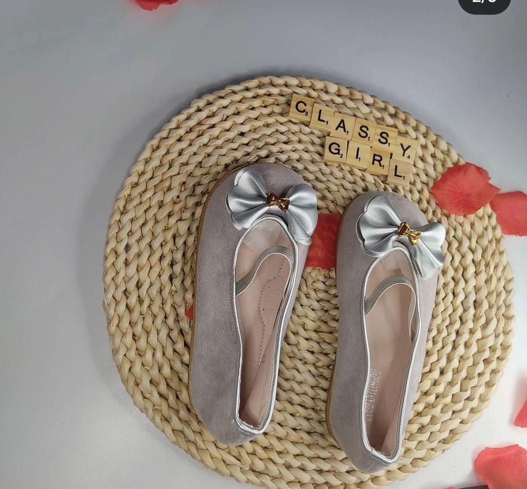 Baby Girl Fashion Glitter Bow Shoe (silver)