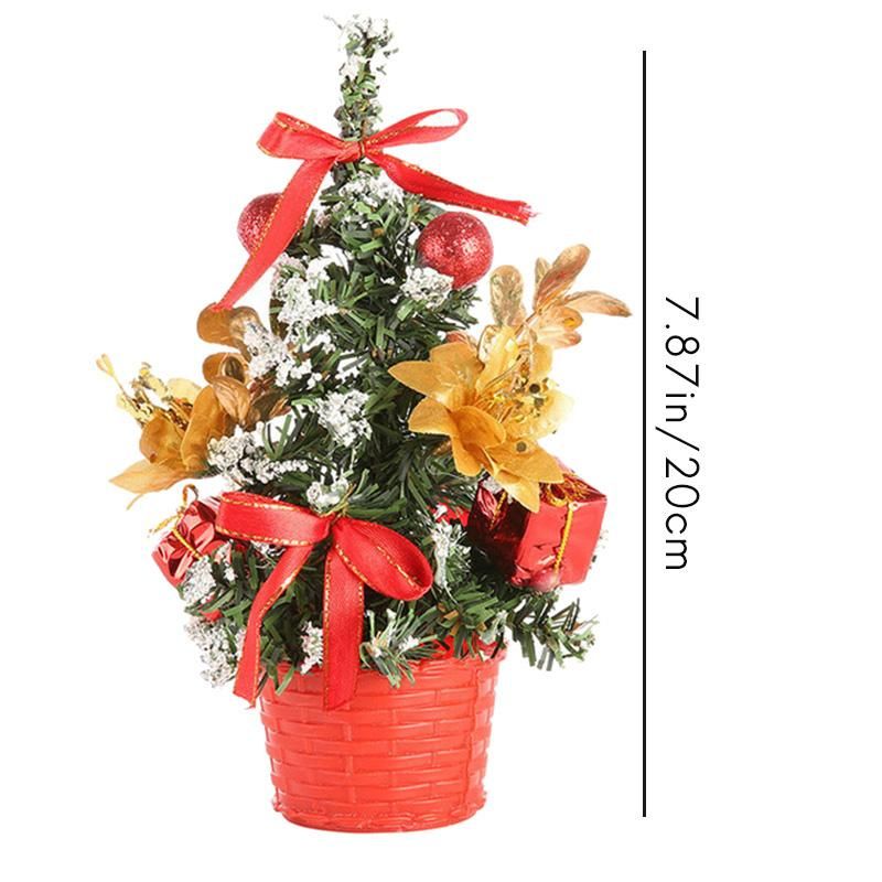 10PCS Christmas House Decor Small Christmas Tree Fibre Optic Ornaments for Office Indoor Reusable Xmas Tree Red