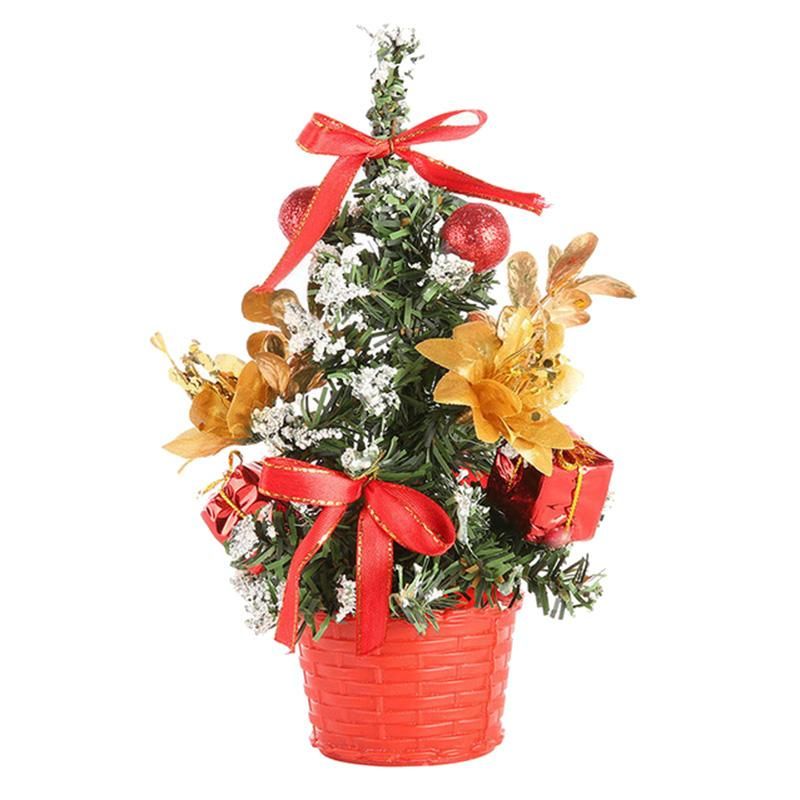 10PCS Christmas House Decor Small Christmas Tree Fibre Optic Ornaments for Office Indoor Reusable Xmas Tree Red