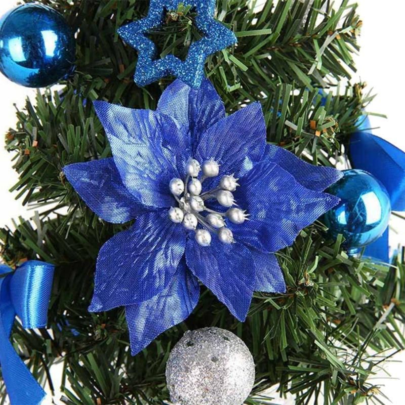 10PCS Christmas House Decor Small Christmas Tree Fibre Optic Ornaments for Office Indoor Reusable Xmas Tree Red