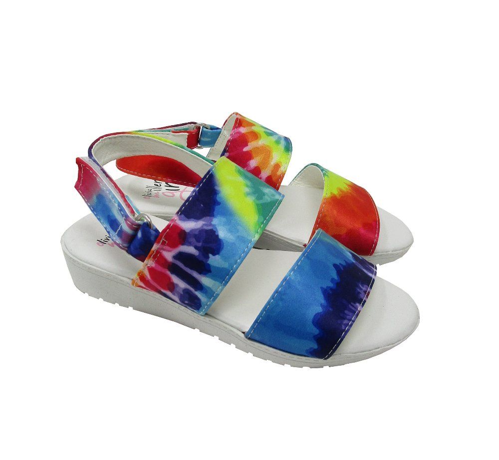 Girls 'OMG' Rainbow Sandals