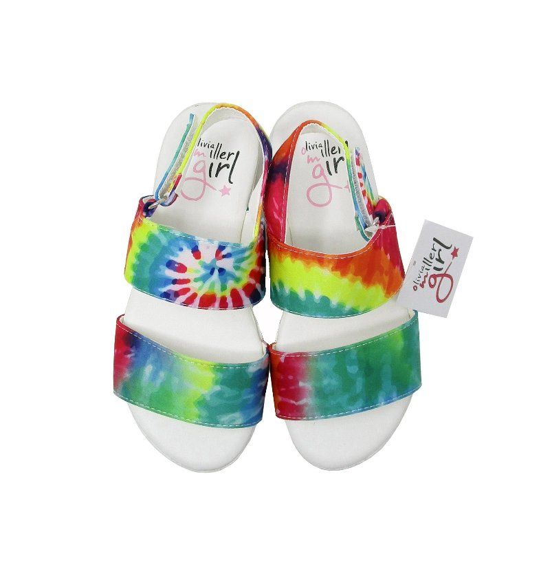 Girls 'OMG' Rainbow Sandals