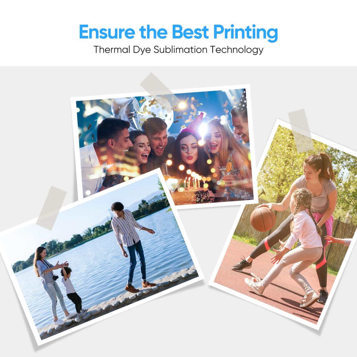 Liene Photo Printer Comsuption 40 Print Paper 4x6'' & 1 Cartridge Water-resistant and Oxidation-resistant