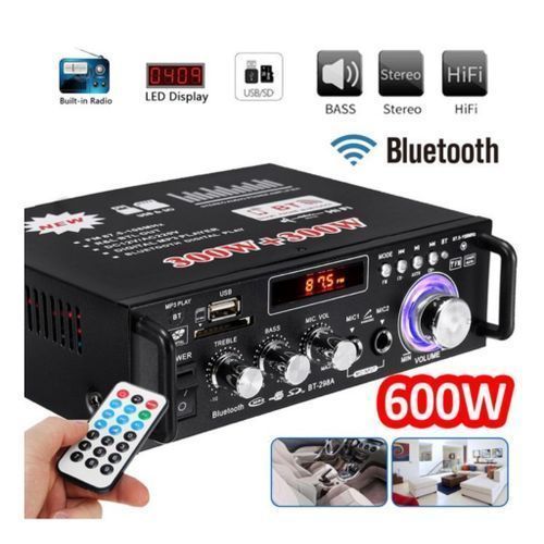 Digital Amplifier HIFI Bluetooth Stereo Audio AMP USB SD FM