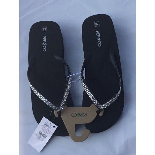 Rhinestone Black High Slippers