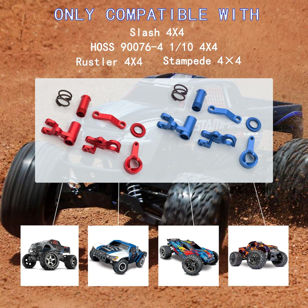 Steering Bellcranks and Servo Saver Set with Bearings  Aluminum Alloy Replacements for Traxxas 1/10 Slash XO-1 Rustler Stampede RC Car Replace 6845X