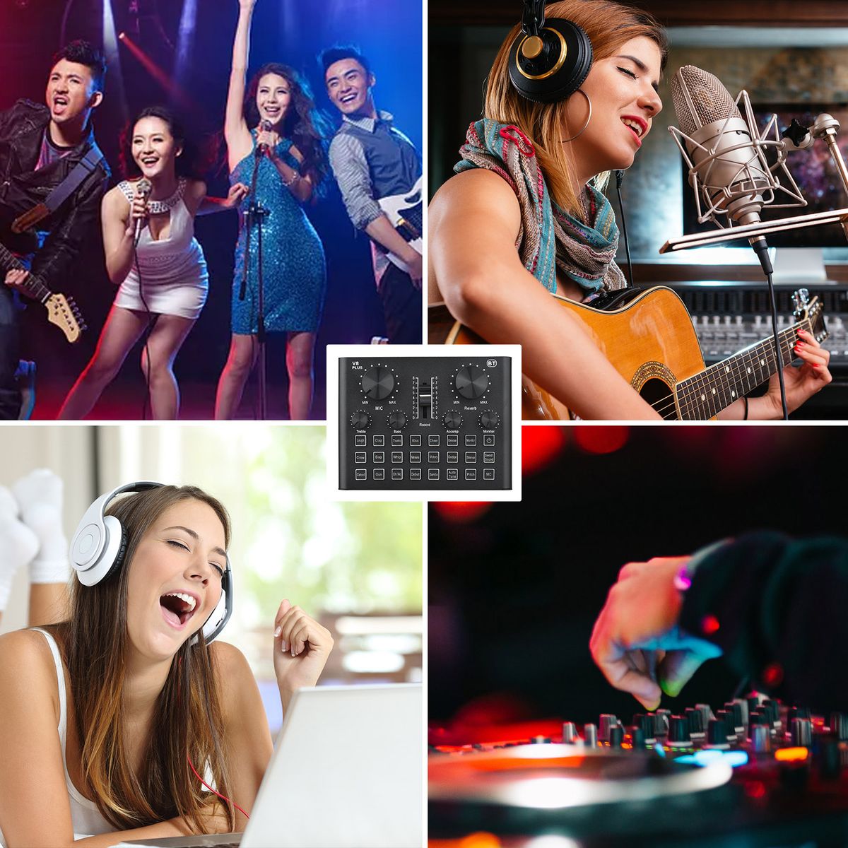 V8 Plus Live Sound Card For Streaming 15 Effects USB Audio