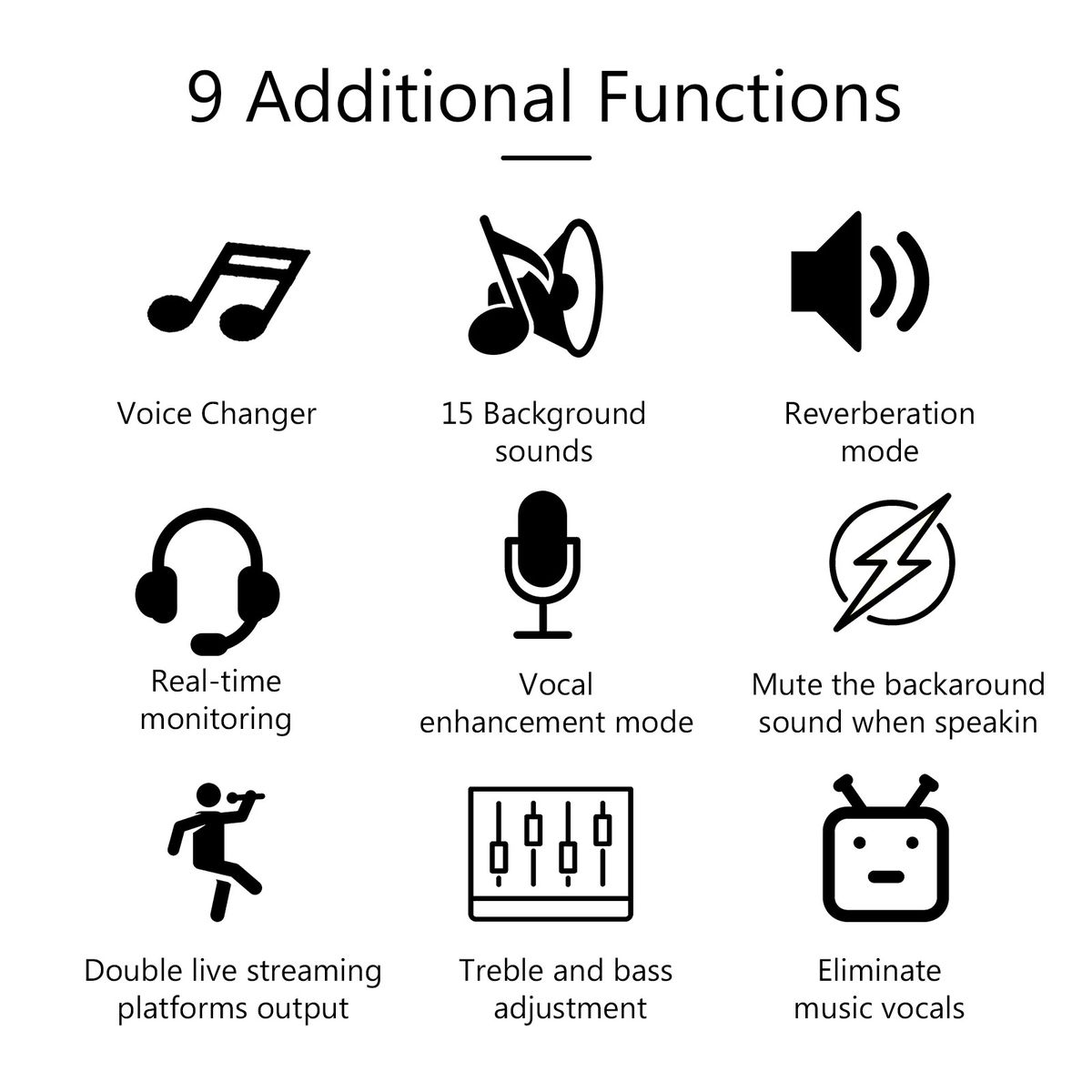 V8 Plus Live Sound Card For Streaming 15 Effects USB Audio