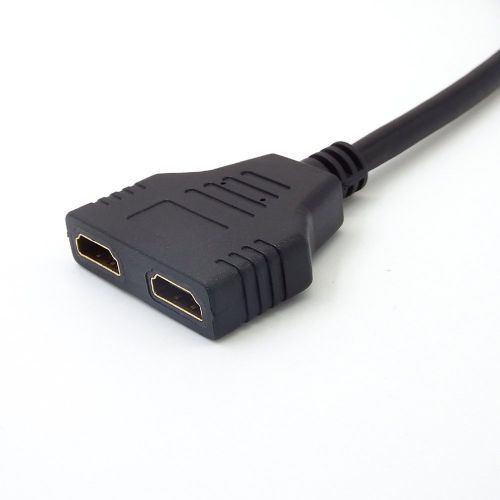 1080P HDMI Port Male To 2 Female 1 In Out Splitter Cable Adapter Converter Black