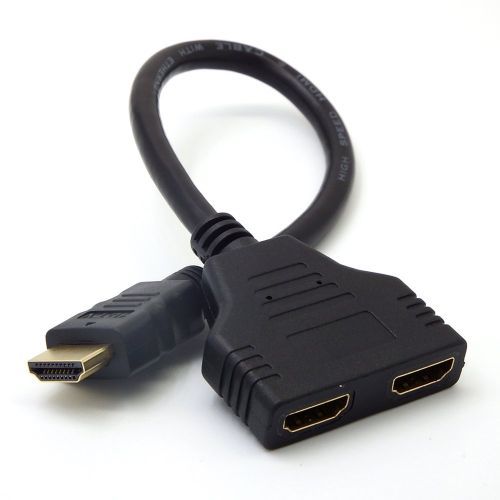 1080P HDMI Port Male To 2 Female 1 In Out Splitter Cable Adapter Converter Black