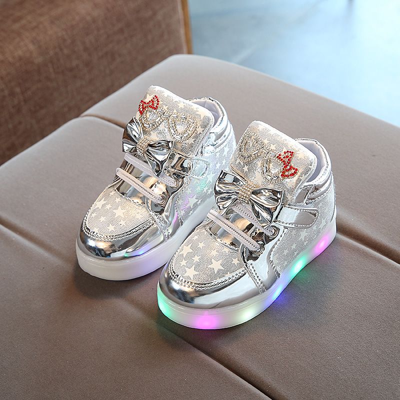 Kids Light Shoes Glowing Shoes LED Girls Baby Shoes-white